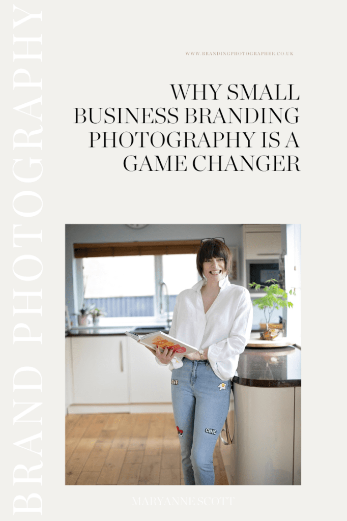 Small Business Branding Photography for lady stood in kitchen with cookbook